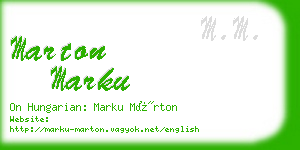 marton marku business card